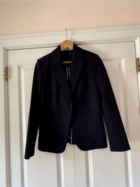 Diane Von Furstenberg Tailored Navy Single-Button Blazer